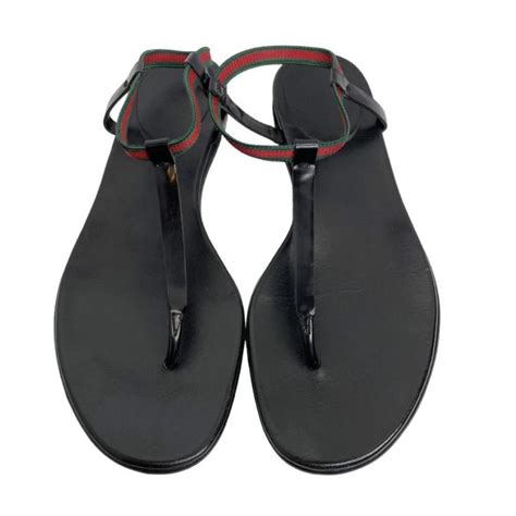 womens gucci areia thong sandals black|Gucci flip flops.